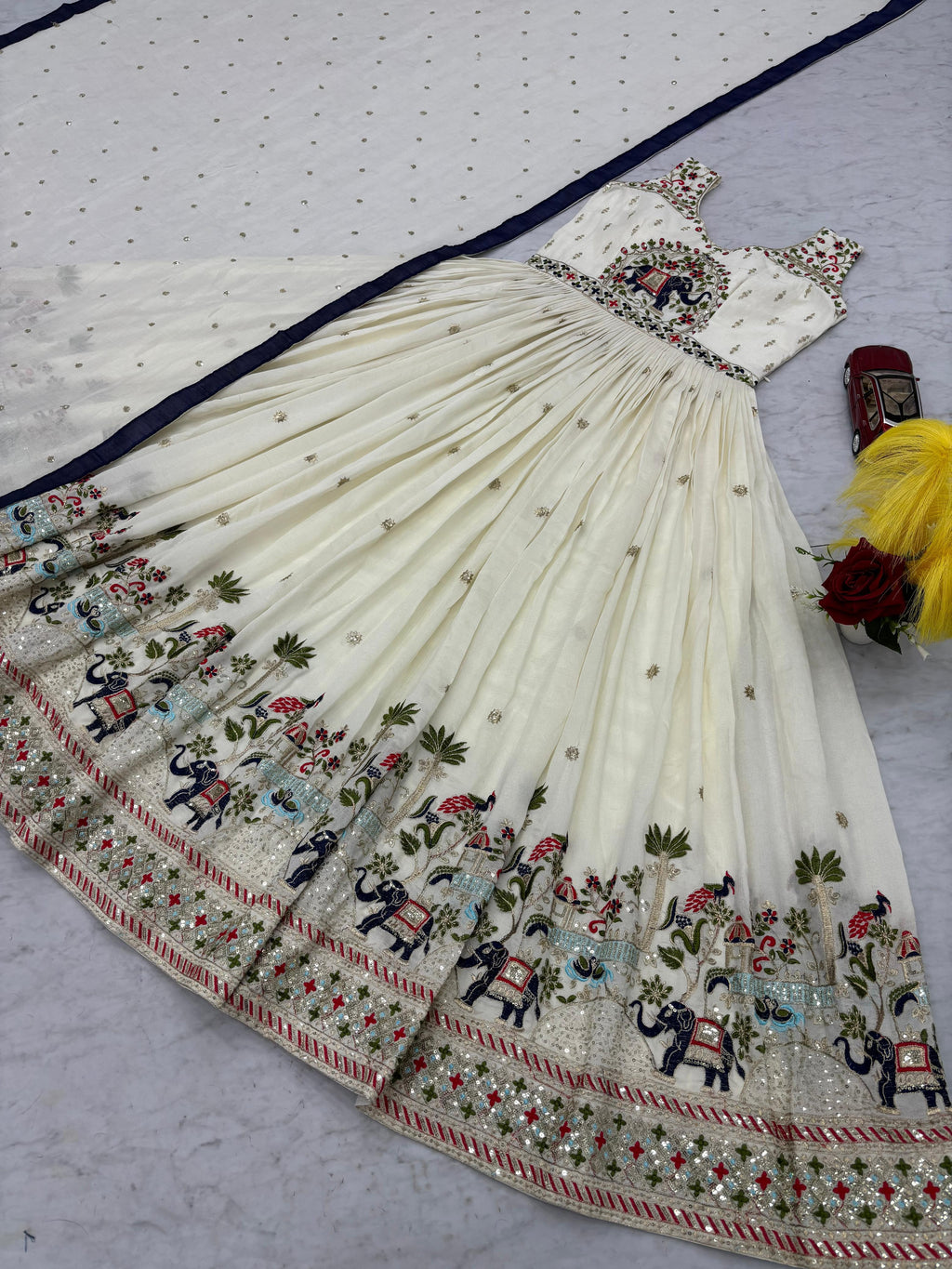 Embroidery Thread & Sequence Work Gown