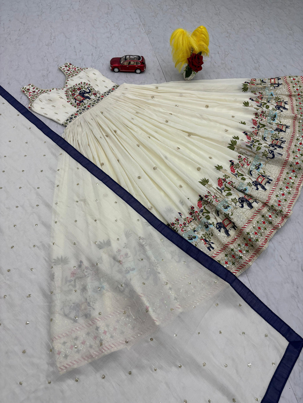 Embroidery Thread & Sequence Work Gown