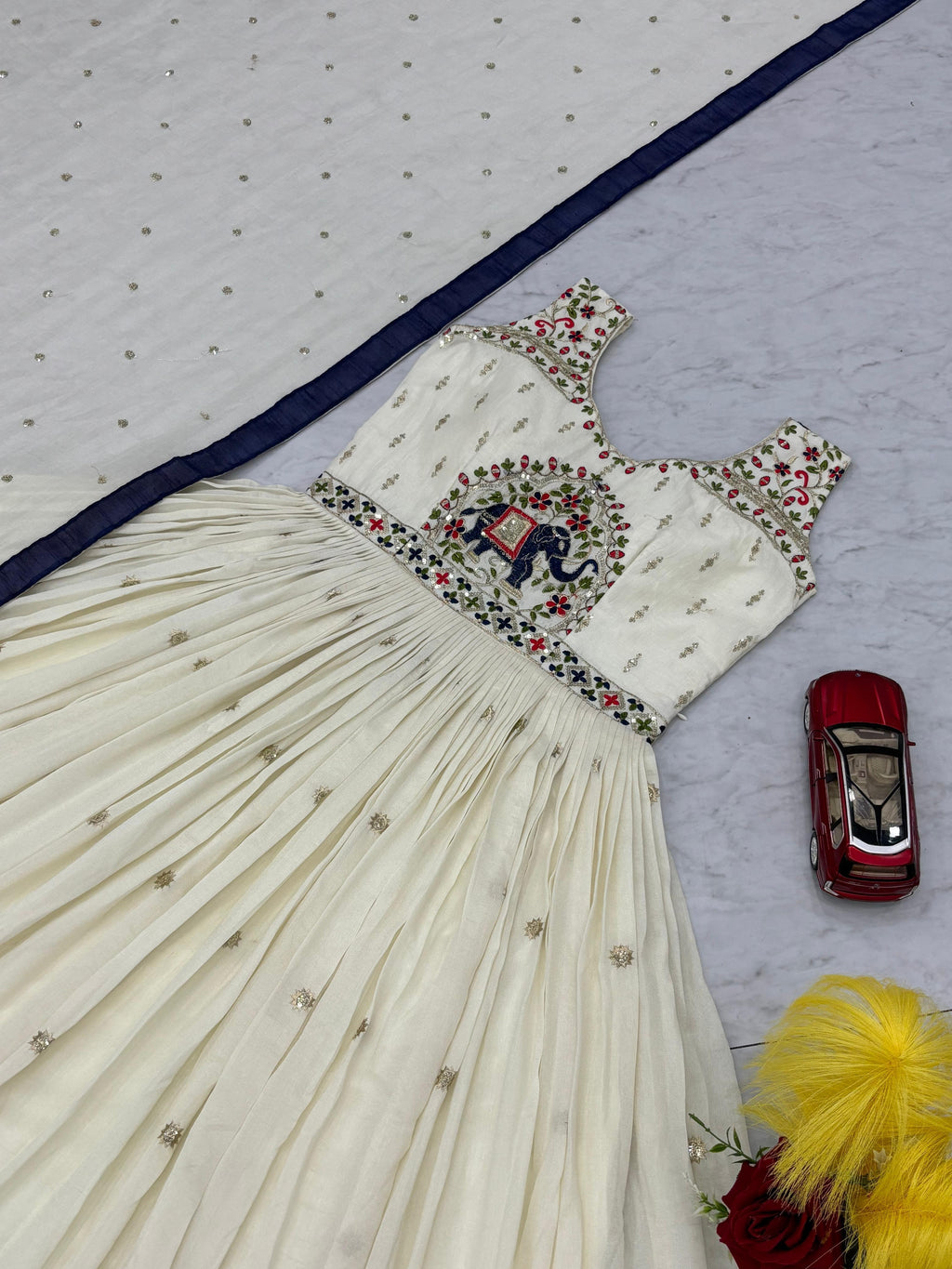 Embroidery Thread & Sequence Work Gown
